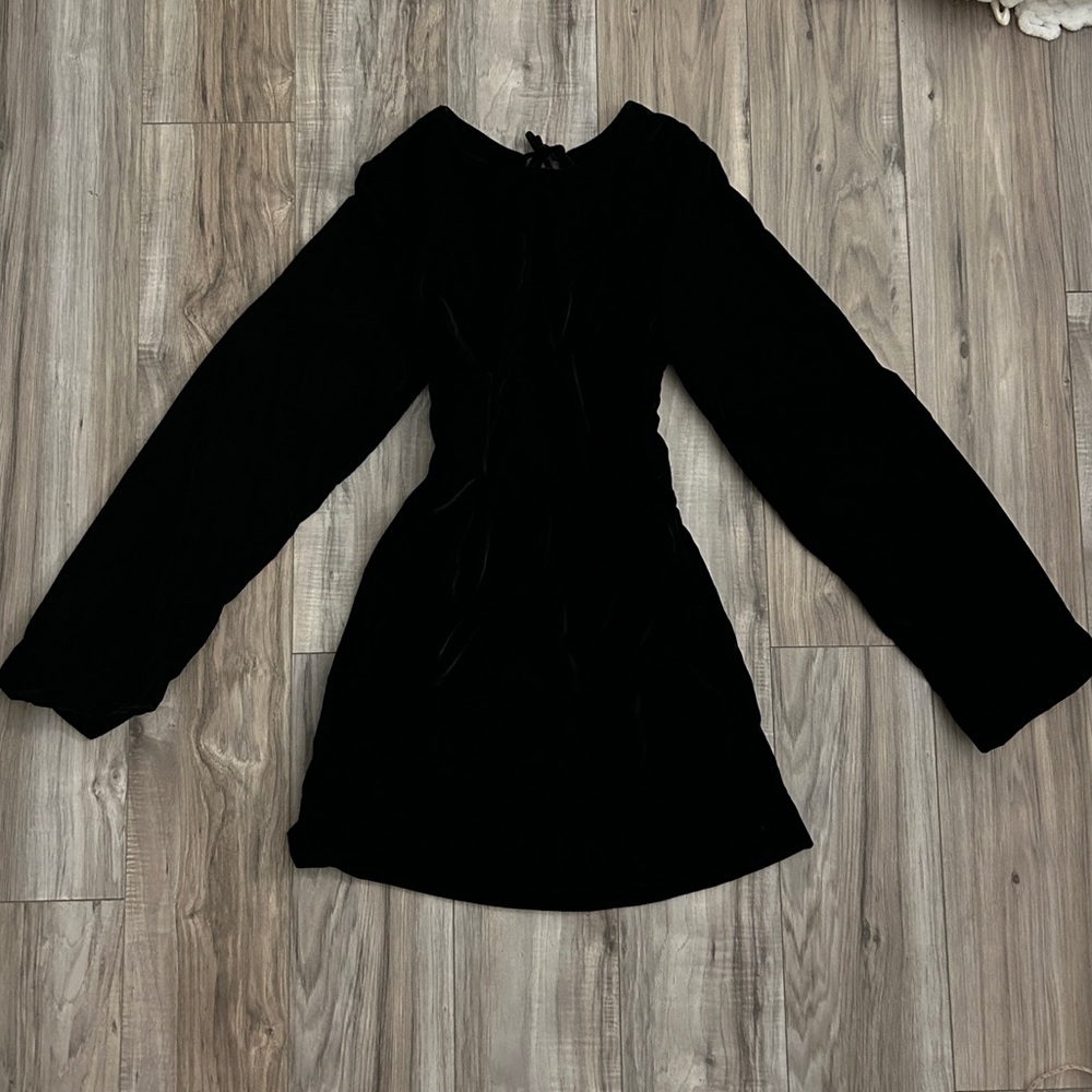 Free People Chelsey Black Velvet Mini Dress